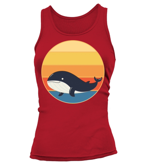 Cute Kawaii Whale Retro Sunset Vintage Ocean Tank top Woman