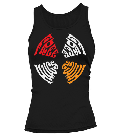 Free Hugs Logo Funny Design Red Gold Tank top Woman