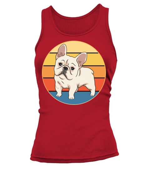 French Bulldog Dog Breed Vintage Retro Sunset Tank top Woman