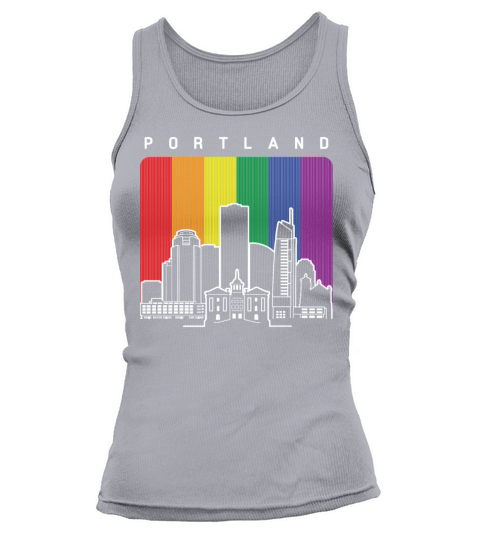 Portland Oregon Rainbow Flag LGBT Pride Tank top Woman