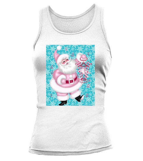 Merry Christmas Vintage Pink Santa Claus Tank top Woman