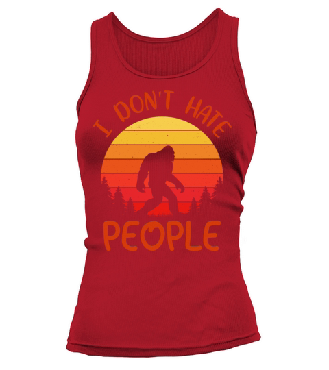 Vintage Retro sunset I Dont Hate People Bigfoot Tank top Woman