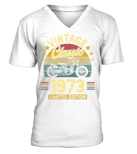 1973 50 Years Old Vintage 50th Birthday V-Neck T-shirt