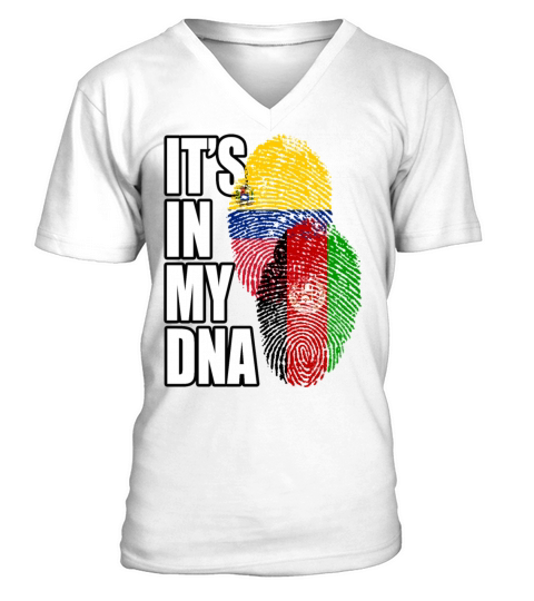 Afghan And Venezuelan Mix Heritage DNA Flag V-Neck T-shirt