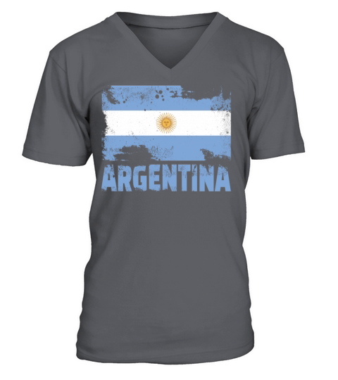 Argentina Flag Vintage South America Grunge Travel V-Neck T-shirt