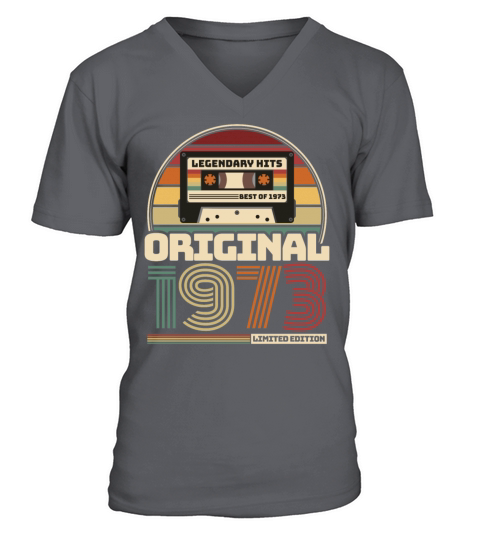 Beautiful Retro Vintage tape birthday 1973 V-Neck T-shirt