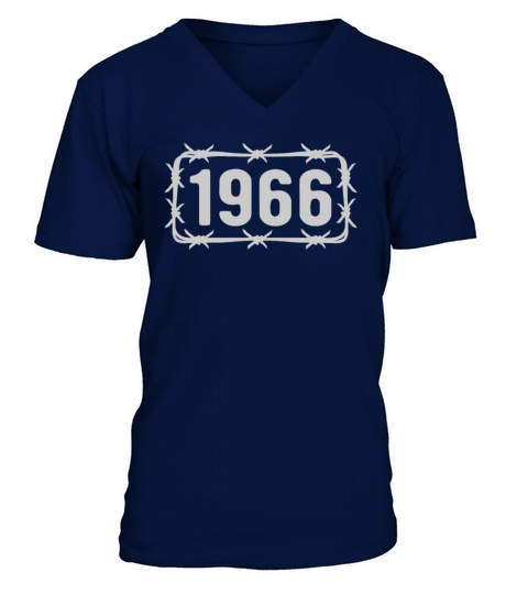 Birthday Vintage 1966 Barbed Wire V-Neck T-shirt