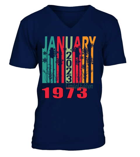 born 1973 January vintage gift V-Neck T-shirt