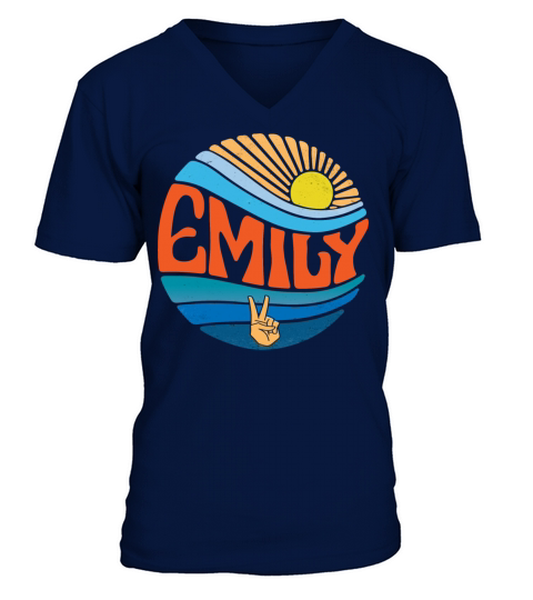 Emily Shirt Vintage Sunset Emily Groovy Tie Dye V-Neck T-shirt