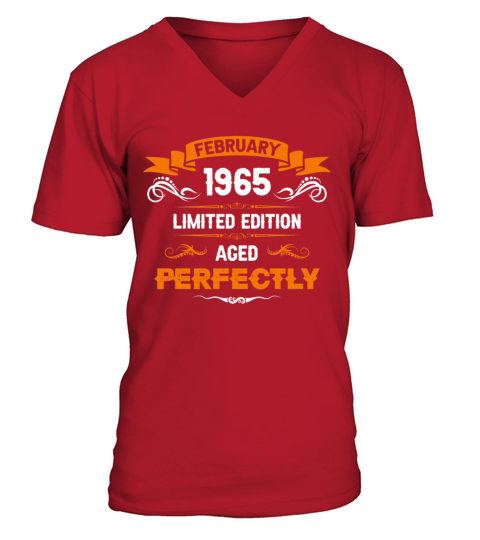 February 1965 Vintage Birthday Present V-Neck T-shirt