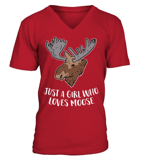 Funny Just A Teacher Who Loves Moose V-Neck T-shirt