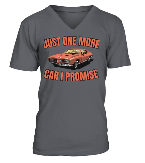 Funny Retro Vintage Just One More Car I Promise V-Neck T-shirt