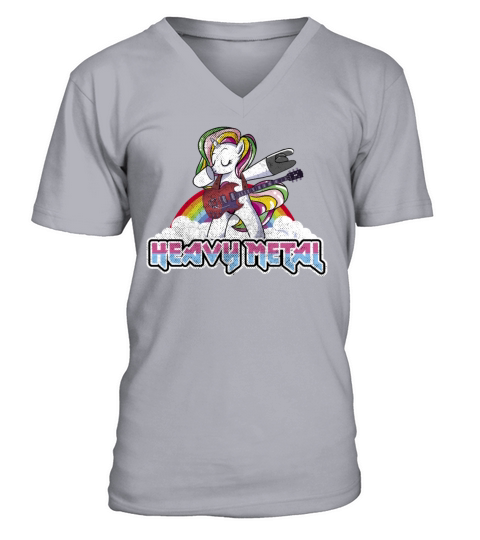 Heavy Metal Festival dabbing unicorn V-Neck T-shirt