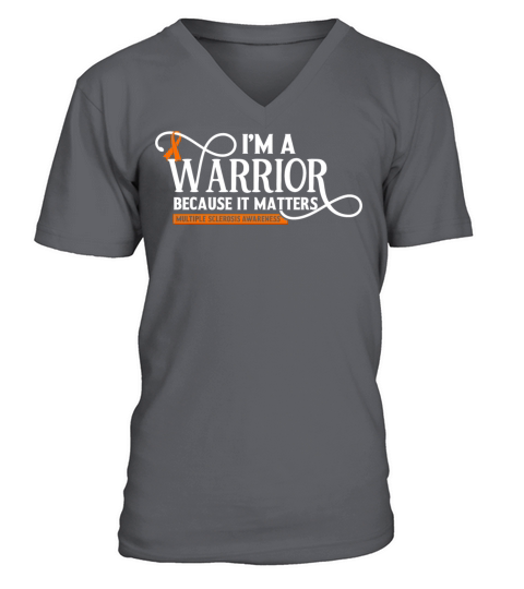 I am a Warrior Multiple Sclerosis Awareness Orange V-Neck T-shirt