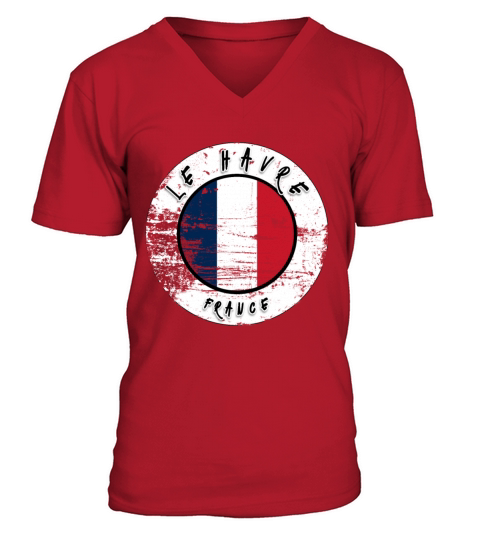 Le Havre France Vintage V-Neck T-shirt