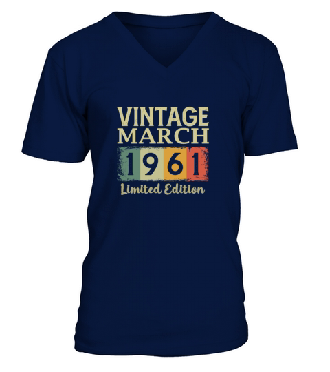 Vintage 60th Birthday March 1961 Sports Gift V-Neck T-shirt