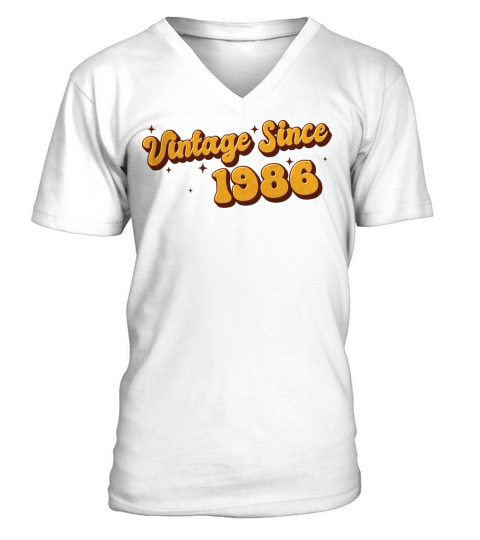 Vintage since 1986 37 Years Old - Groovy 37th V-Neck T-shirt