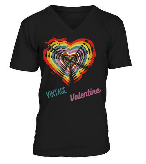 Vintage valentine day heart 739 V-Neck T-shirt