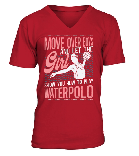 Water Polo Girl Vintage Move Over V-Neck T-shirt