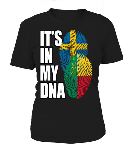 Beninese And Swedish Mix Heritage DNA Flag Women's T-Shirt