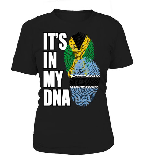 Botswana And Jamaican Mix Heritage DNA Flag Women's T-Shirt