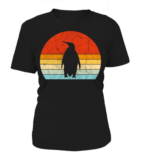 Penguin Vintage Sunset Retro Cute Womens Penguin Women's T-Shirt