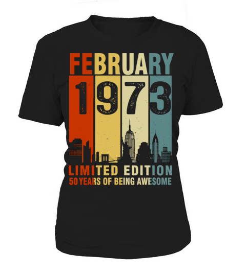Vintage February 1973 50 Years Of Being Awesome Women's T-Shirt