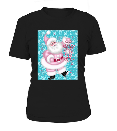 Merry Christmas Vintage Pink Santa Claus Women's T-Shirt