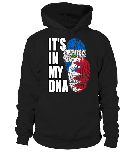 Bahraini And Nicaraguan Mix Heritage DNA Flag Hoodie Unisex