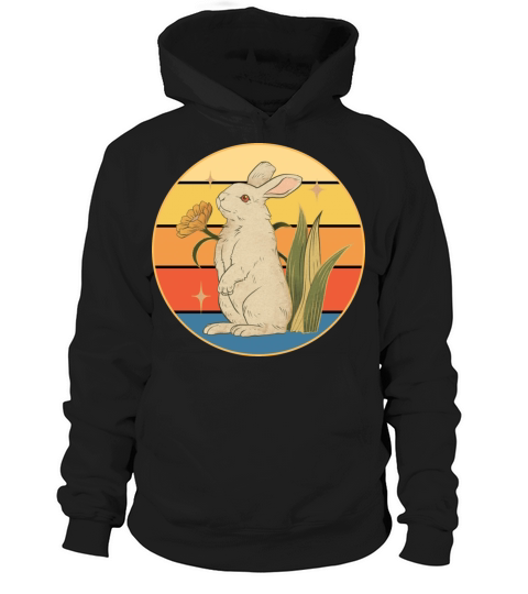 Cute Rabbit Bunny Retro Sunset Vintage Animal Pet Hoodie Unisex
