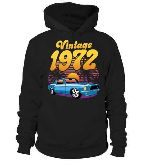 Retro Sunset With Car Vintage 50th Birthday Hoodie Unisex