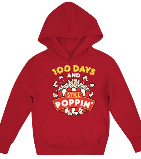 100 Days of School Popcorn Kids Hoodie