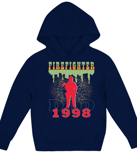 1998 vintage fireman birthday firefighter Kids Hoodie