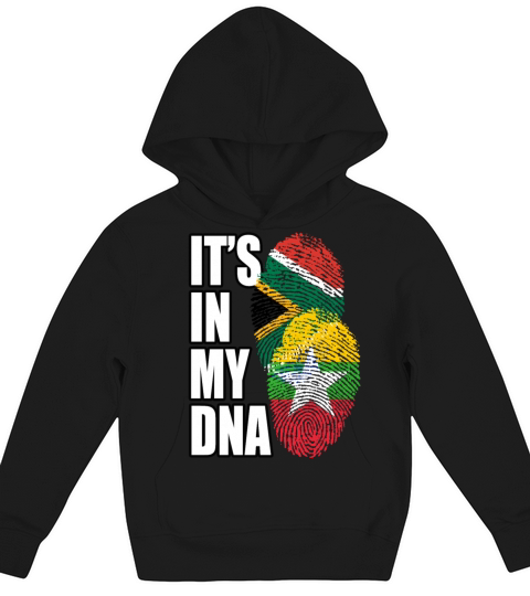 Burmese And South African Mix Heritage DNA Flag Kids Hoodie
