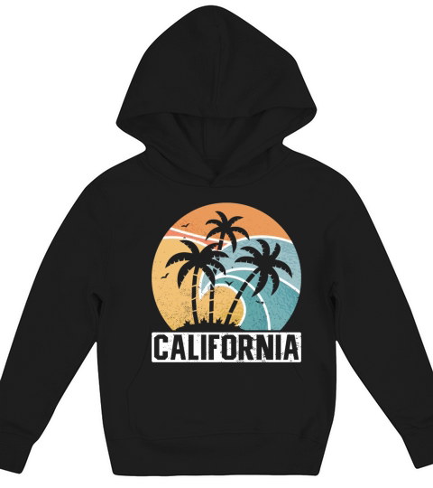 California Summer Sun Palms Beach Water Cali Love Kids Hoodie