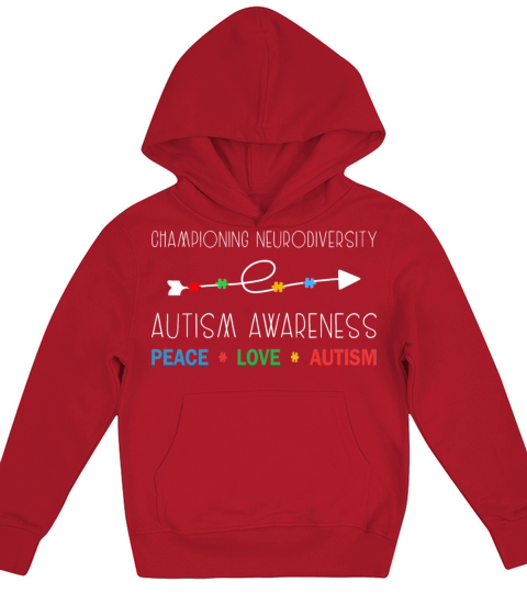 Championing Neurodiversity Autism Awareness Kids Hoodie