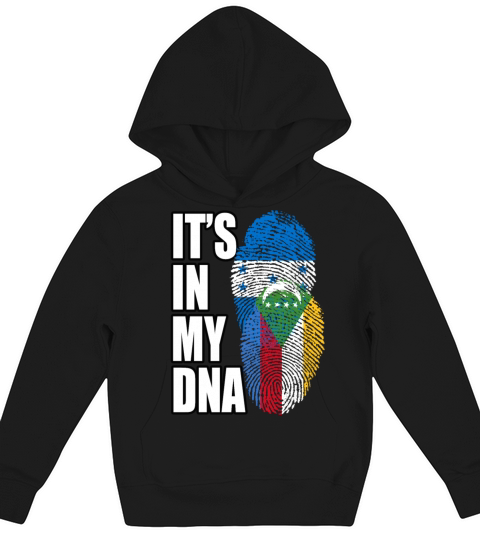 Comoran And Honduran Mix Heritage DNA Flag Kids Hoodie