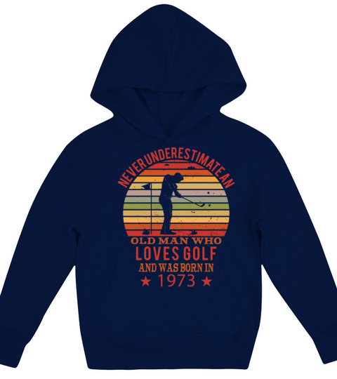 Golfing Golfplayers Vintage 1973 Birthday Kids Hoodie