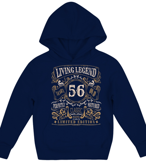 Retro Vintage Birth Whiskey Age 56 Years Old Kids Hoodie