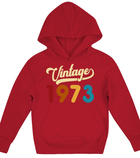 Vintage 1973 Retro Style 48th Birthday Gift Kids Hoodie