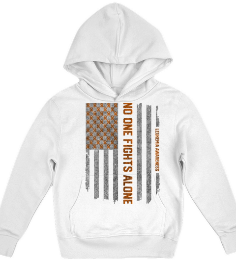 Vintage Leukemia Cancer Awareness American Flag Kids Hoodie