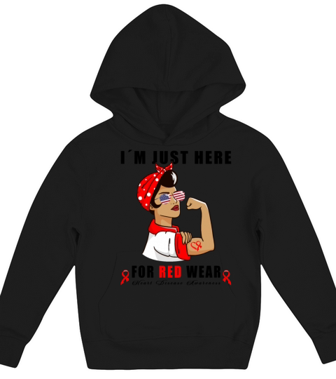 Wear Red Ribbon Heart Disease Awareness Kids Hoodie
