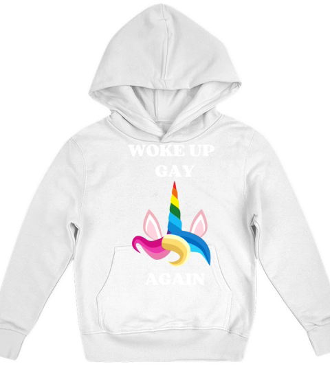 Woke Up Gay Again Unicorn Kids Hoodie