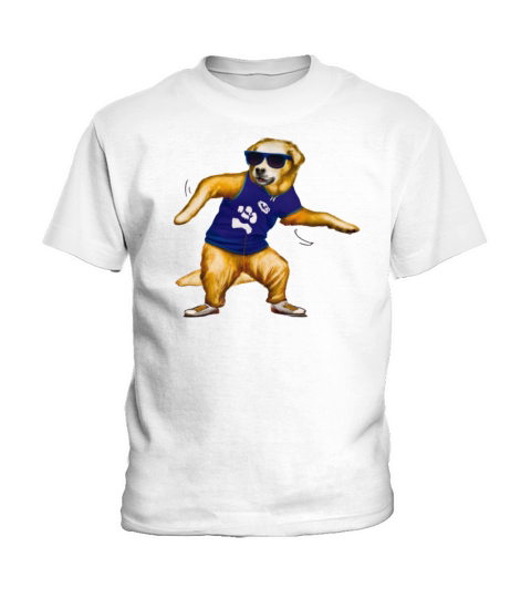 a best golden retriever dog dancing hip hop Kids T-Shirt