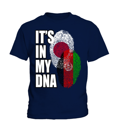 Afghan And Japanese Mix Heritage DNA Flag Kids T-Shirt