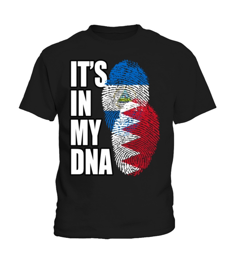Bahraini And Nicaraguan Mix Heritage DNA Flag Kids T-Shirt