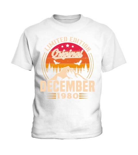 Birthday Gift December 1980 Vintage Retro Kids T-Shirt