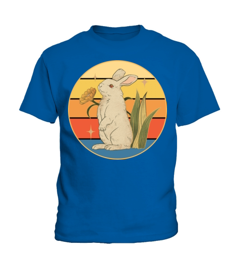 Cute Rabbit Bunny Retro Sunset Vintage Animal Pet Kids T-Shirt