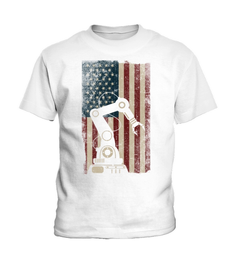 Robot Robotics Engineer American Kids T-Shirt