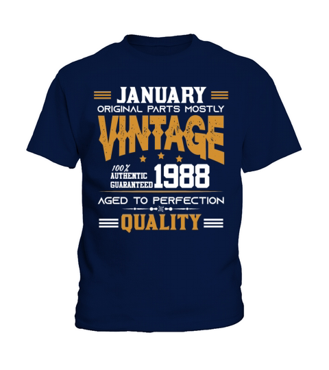Vintage Aged To Perfection January 1988 Kids T-Shirt